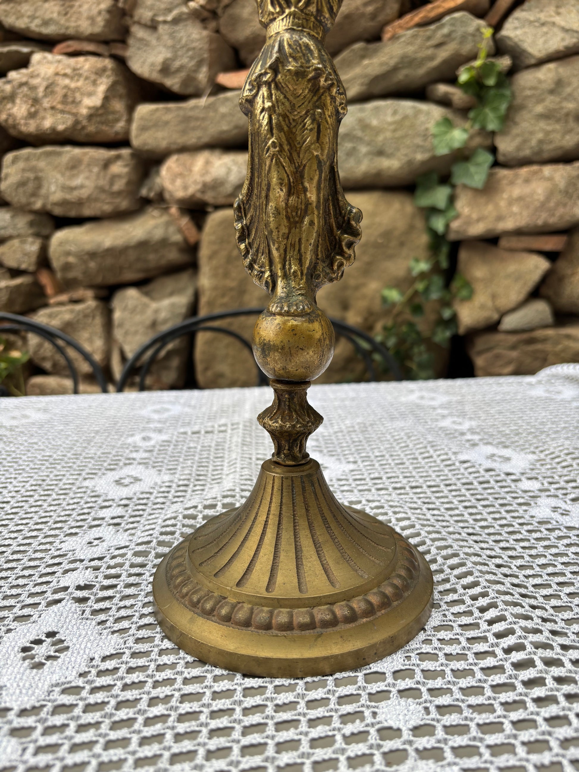 Pied lampe laiton 1930 1950 socle