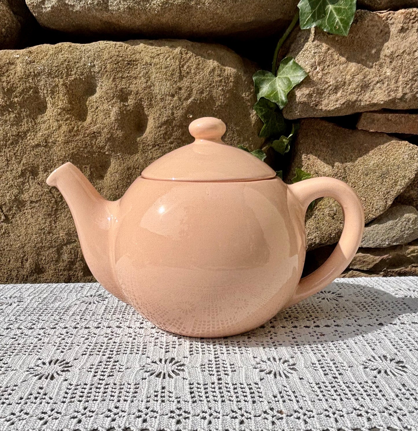 Service à thé Longwy rose pastel