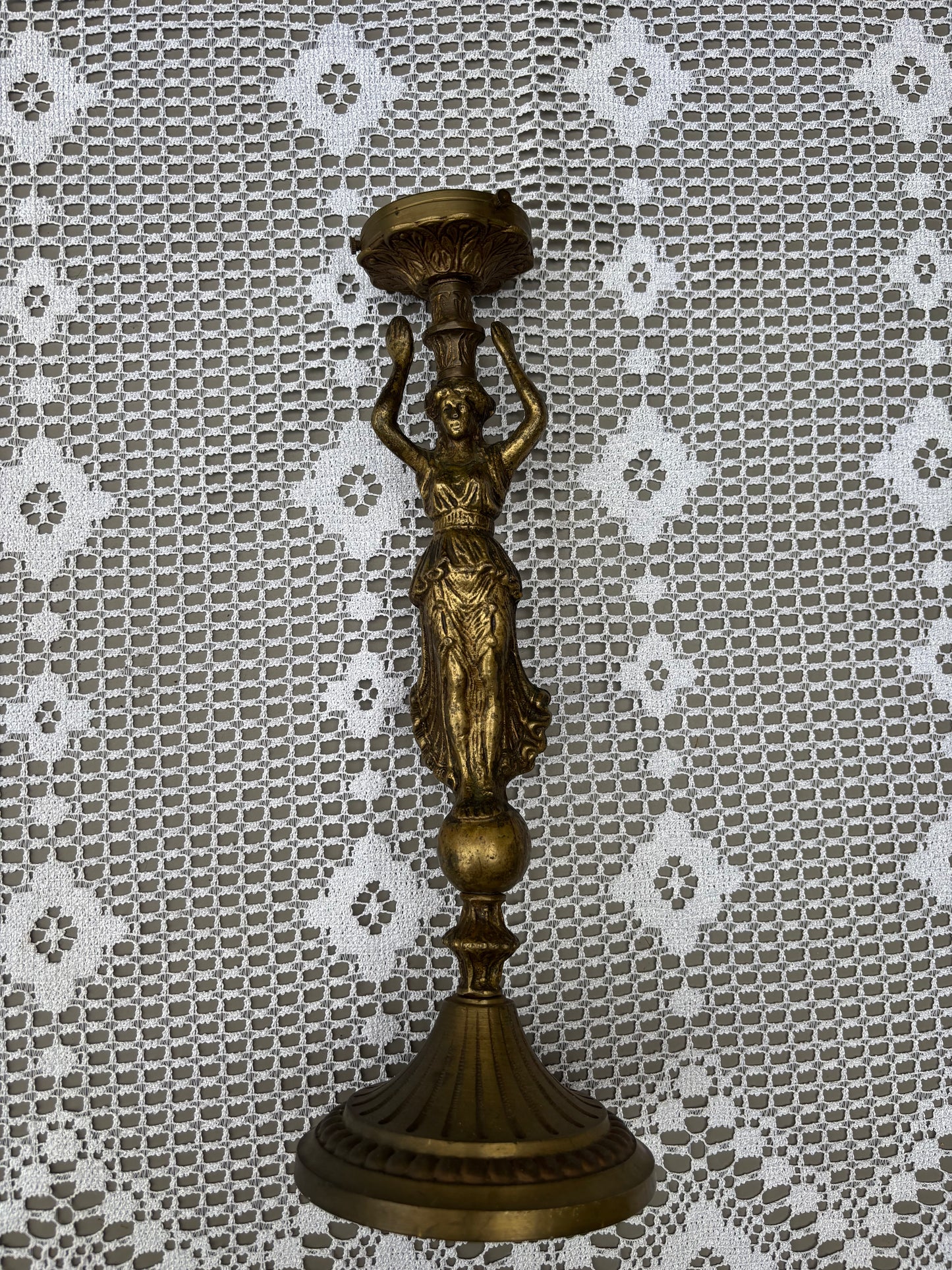 Pied lampe laiton 1930 1950 femme sculpture