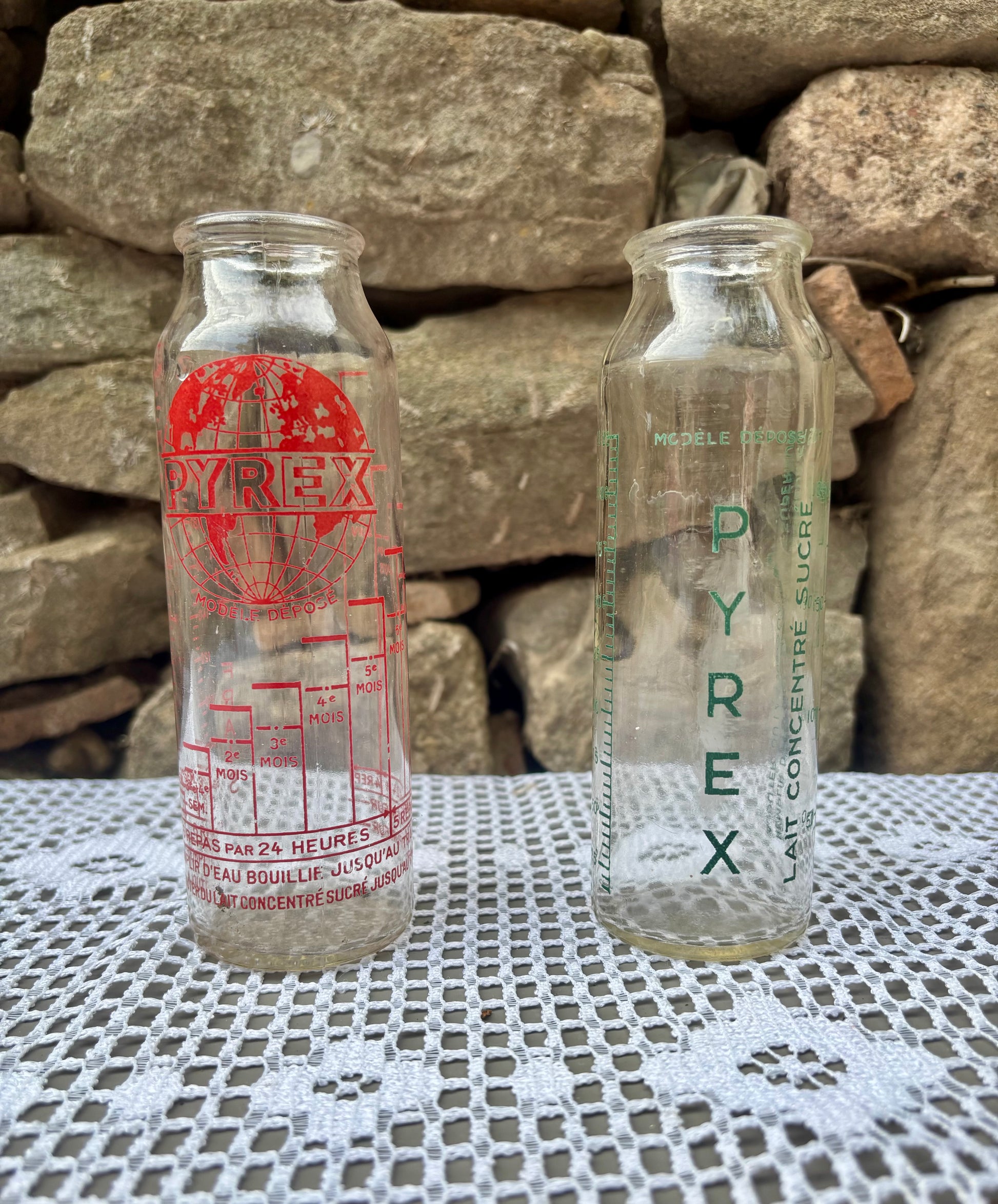 Biberon Pyrex vintage verre 1950 collection lot