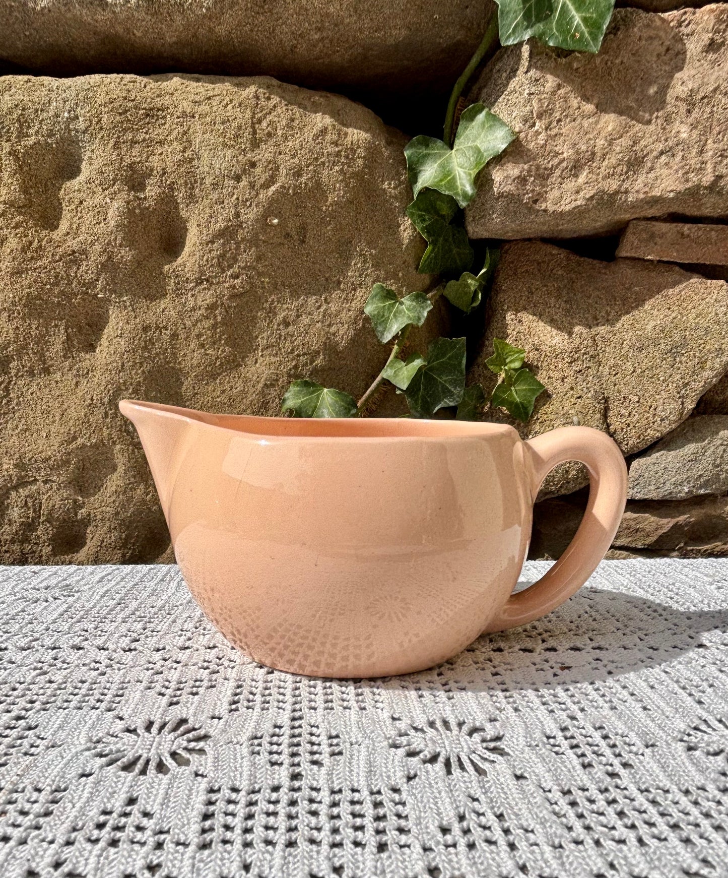 Service à thé Longwy rose pastel