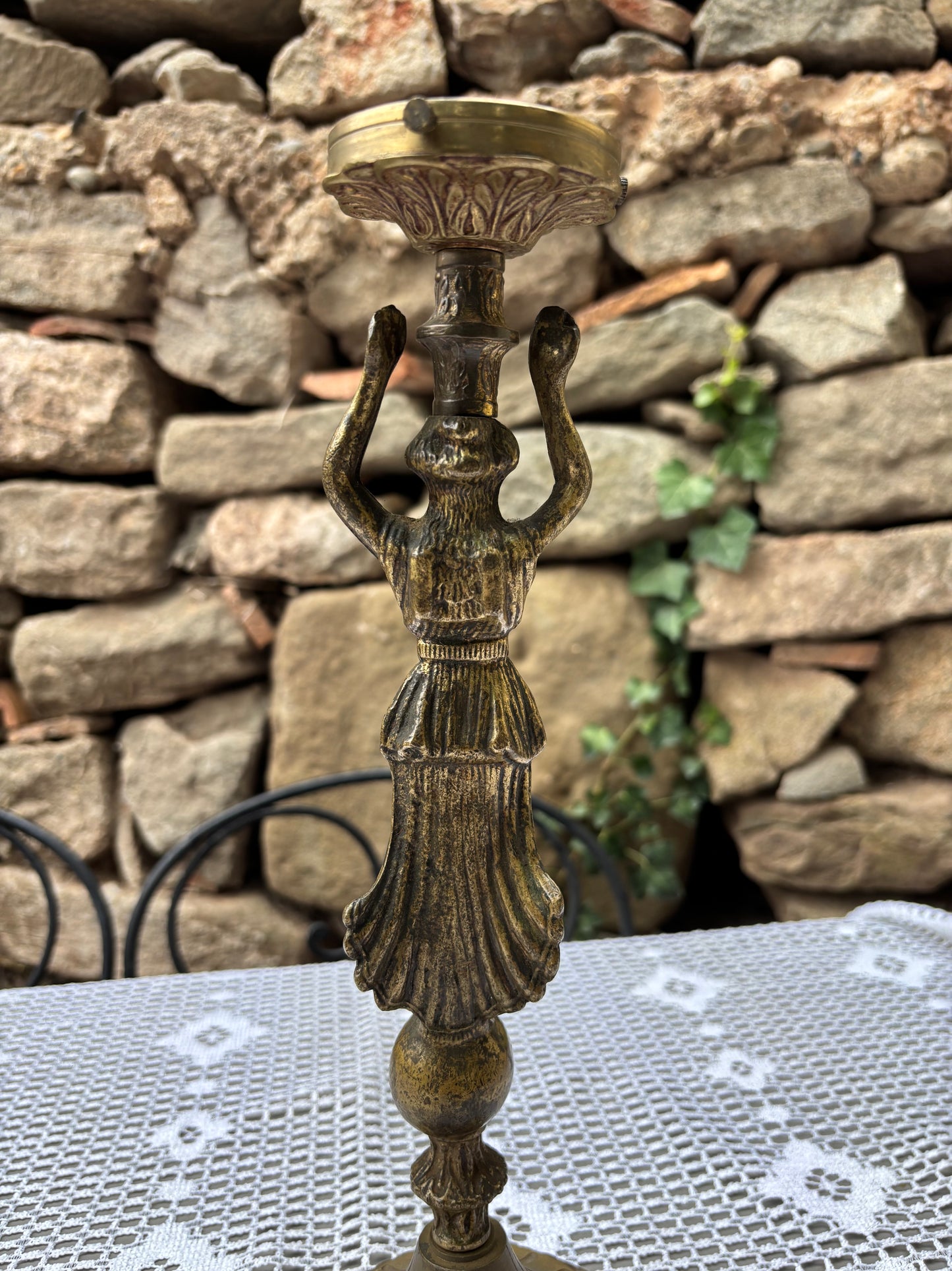 Pied lampe femme sculpture laiton 1930 1950