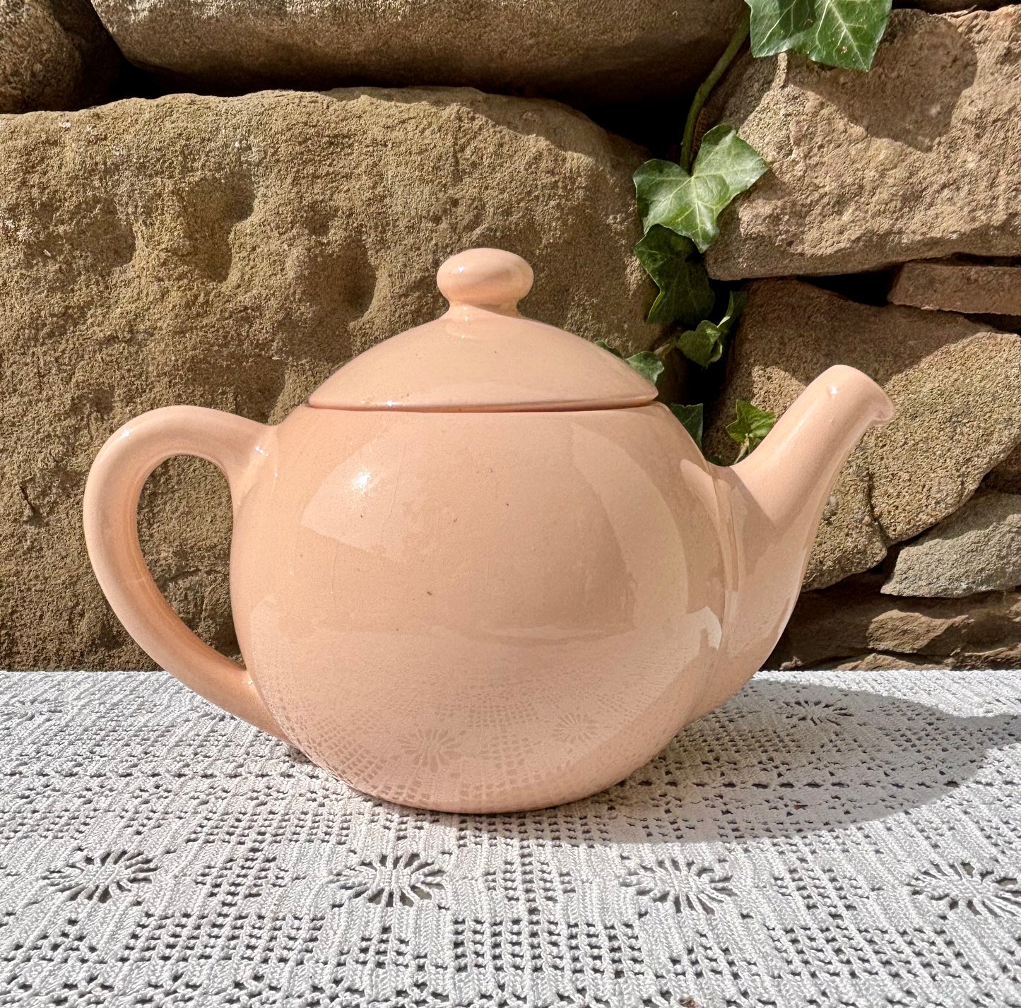 Service à thé Longwy rose pastel