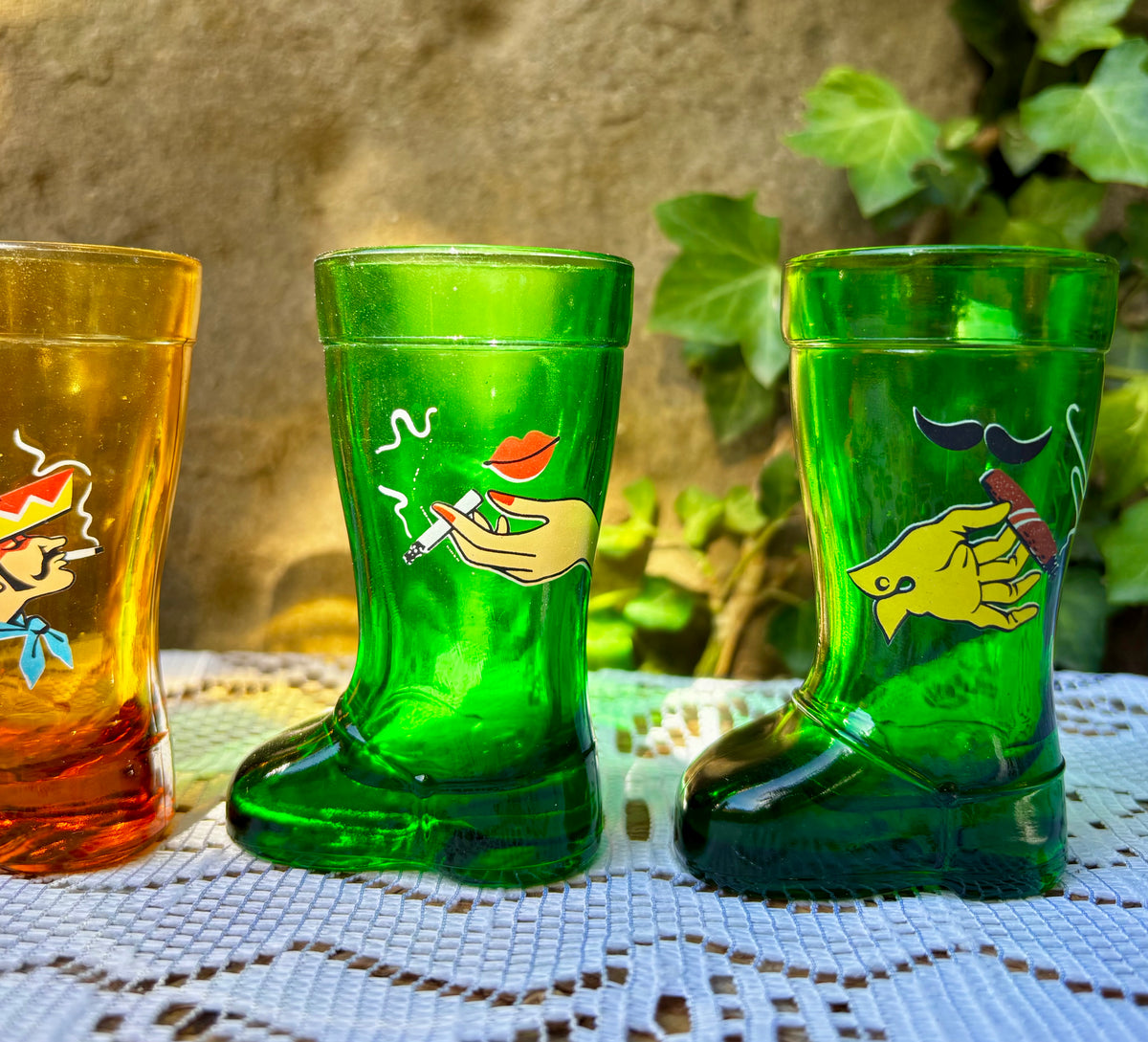 Verres à liqueur bottes