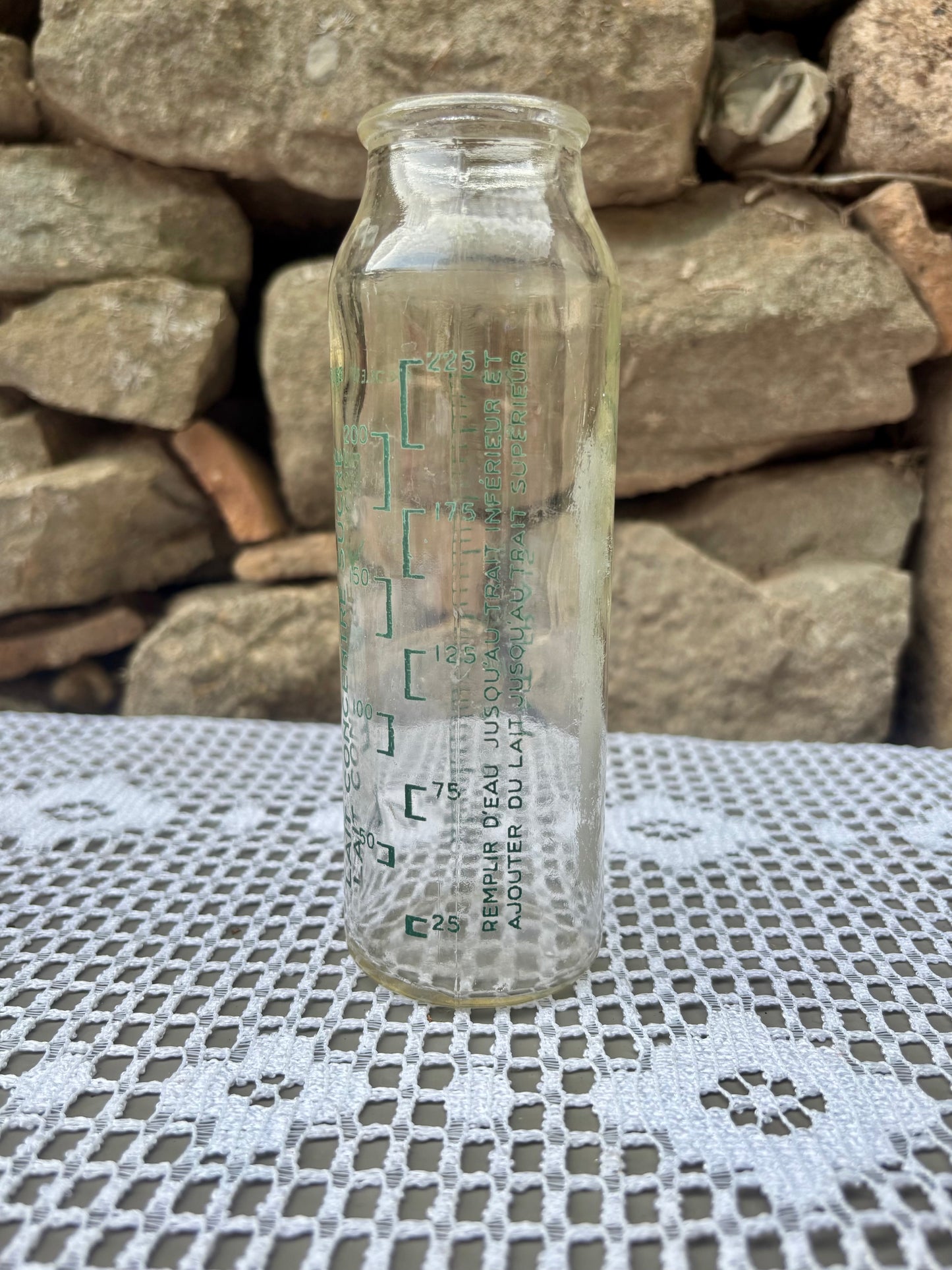 Biberon Pyrex verre vintage 1950 collection vert