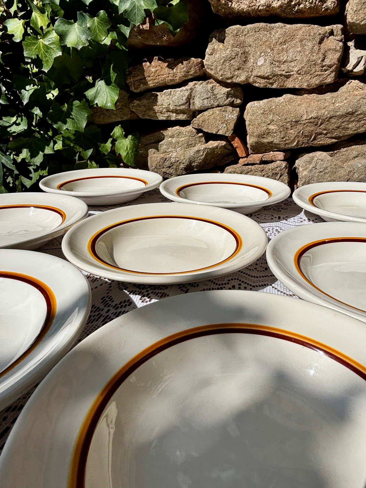 Assiettes creuses Digoin Sarreguemines x9