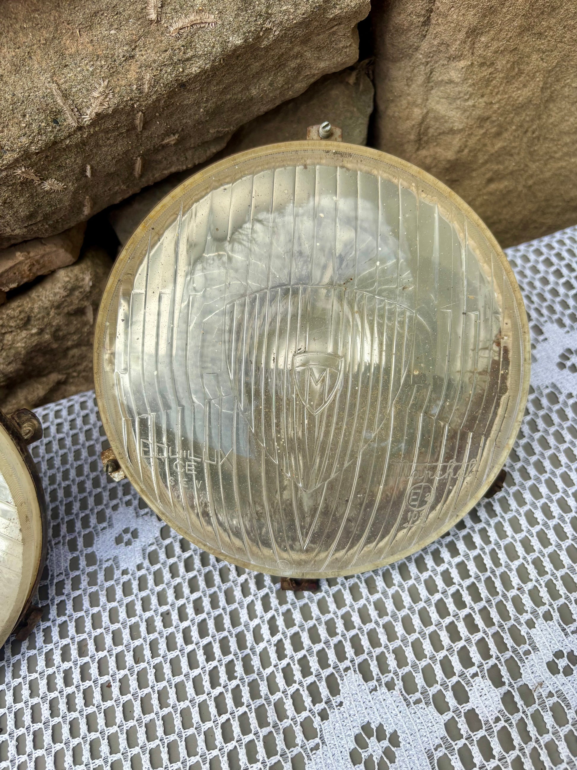 Phares blocs optiques auto Marchal Equilux 1950 transparent