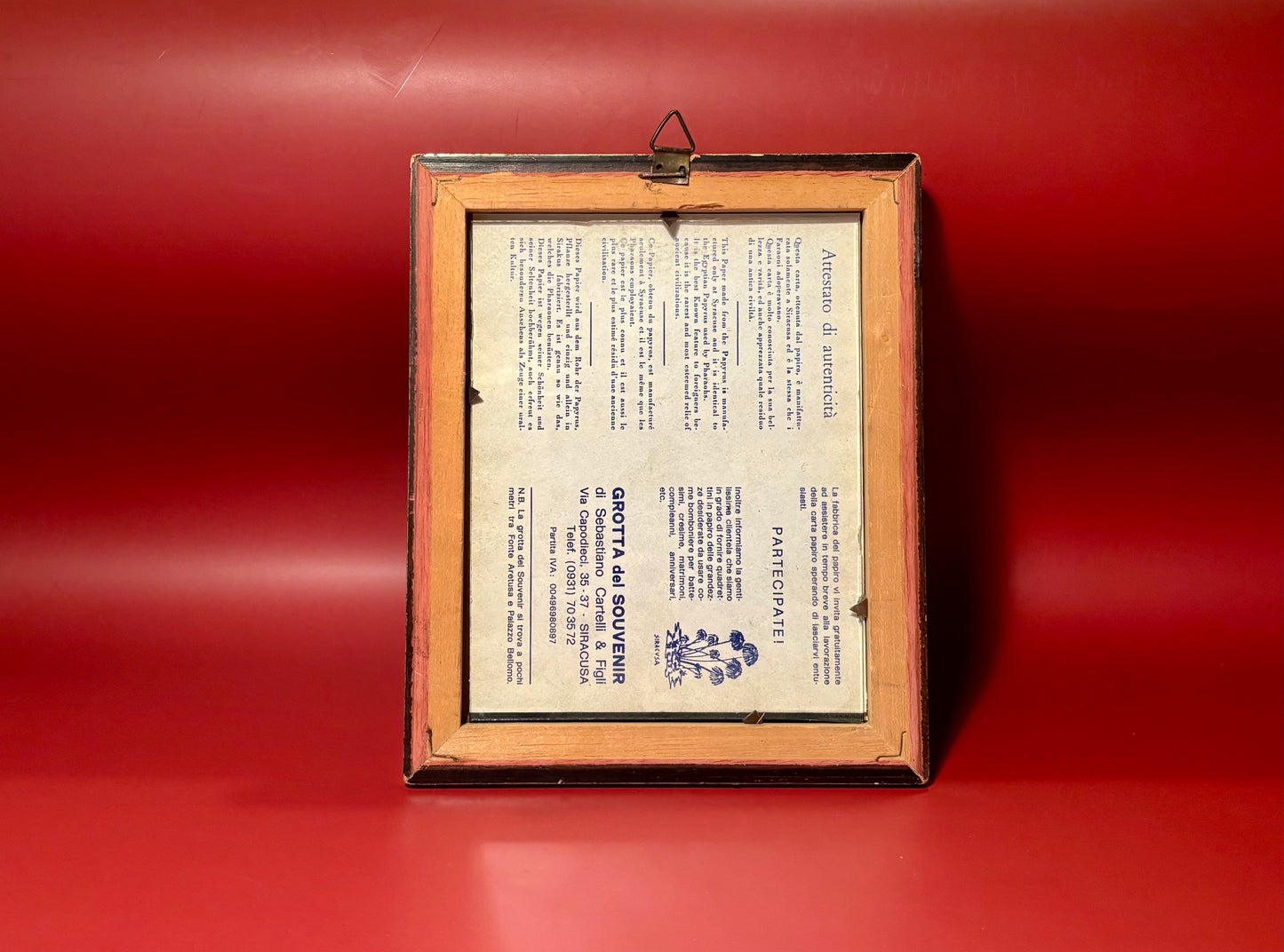 Arrière cadre vintage bois