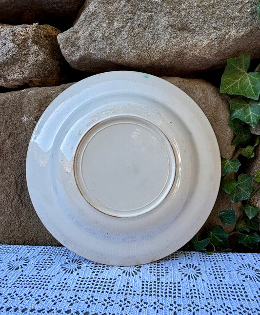 assiette motif vichy 1950 faĂŻencerie de givors rouge vert