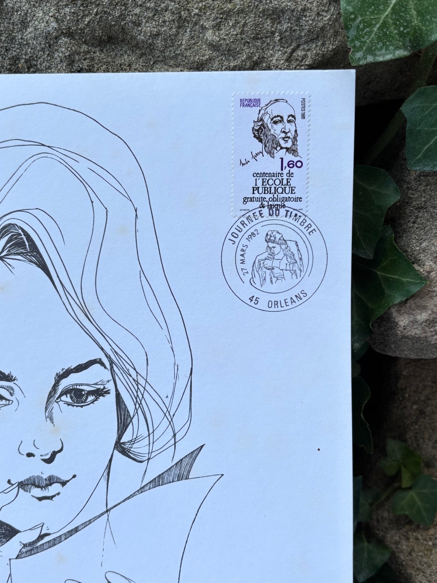 planche premier jour 1982 detail timbre détail