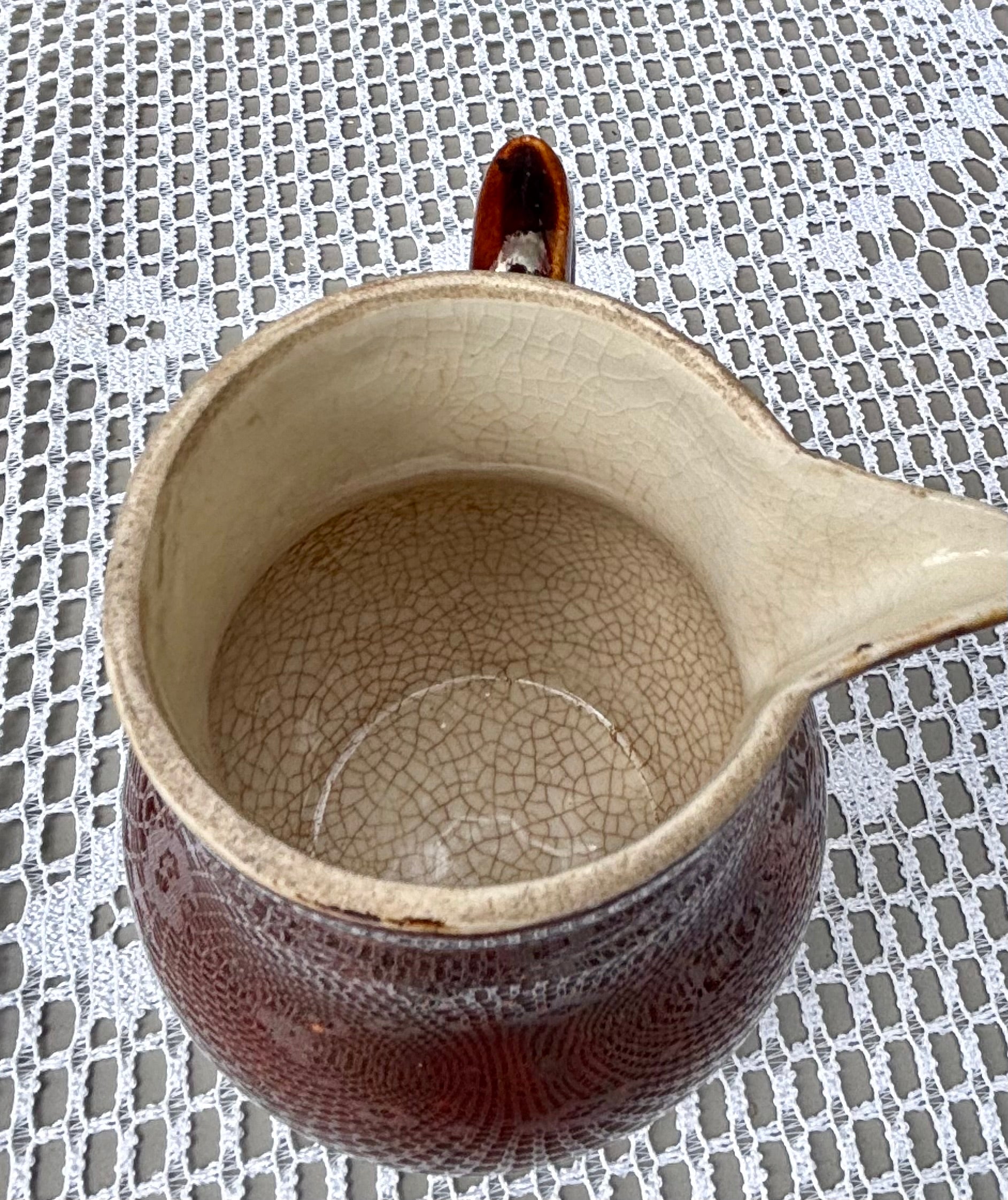 pot a lait faillence emaillee 1950 vue de haut