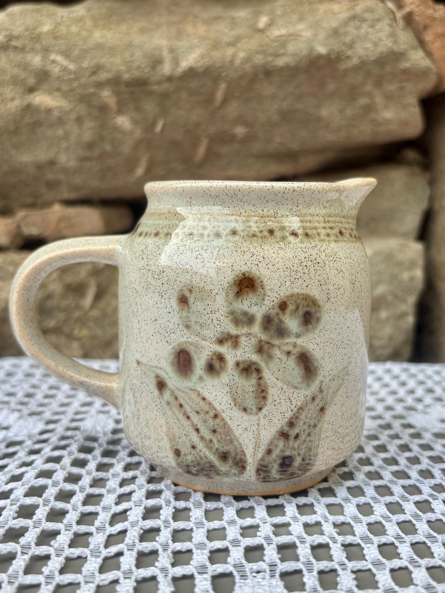 pot à lait sarreguemines 1970 1980 décor floral