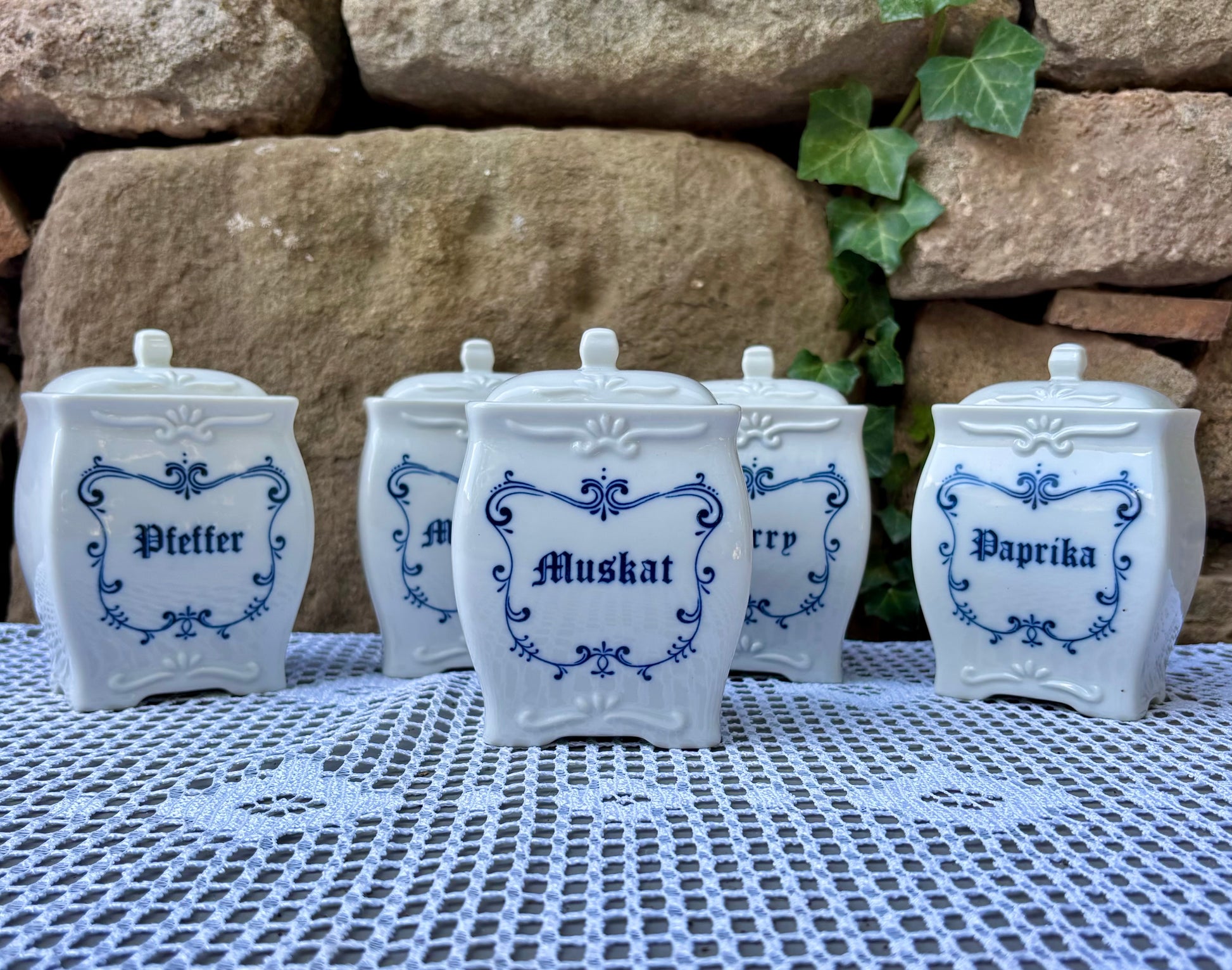 pots a condiments allemands 1930 1950 lot de cinq