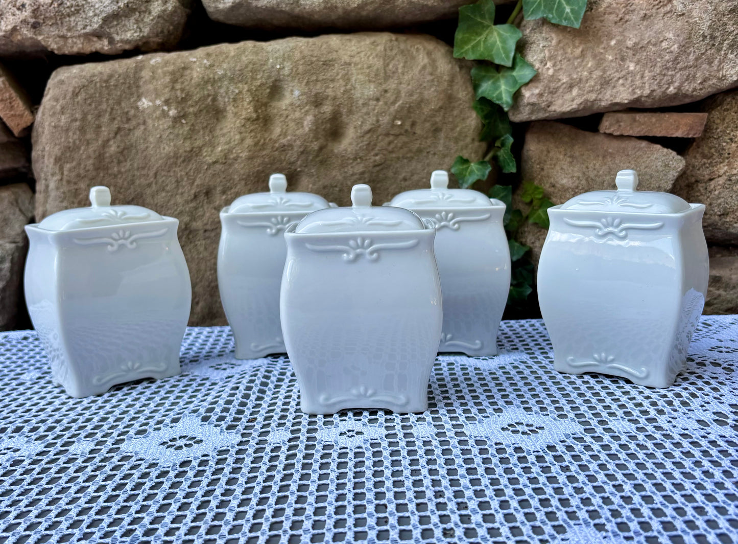 pots a condiments allemands 1930 - 1950 vue de dos