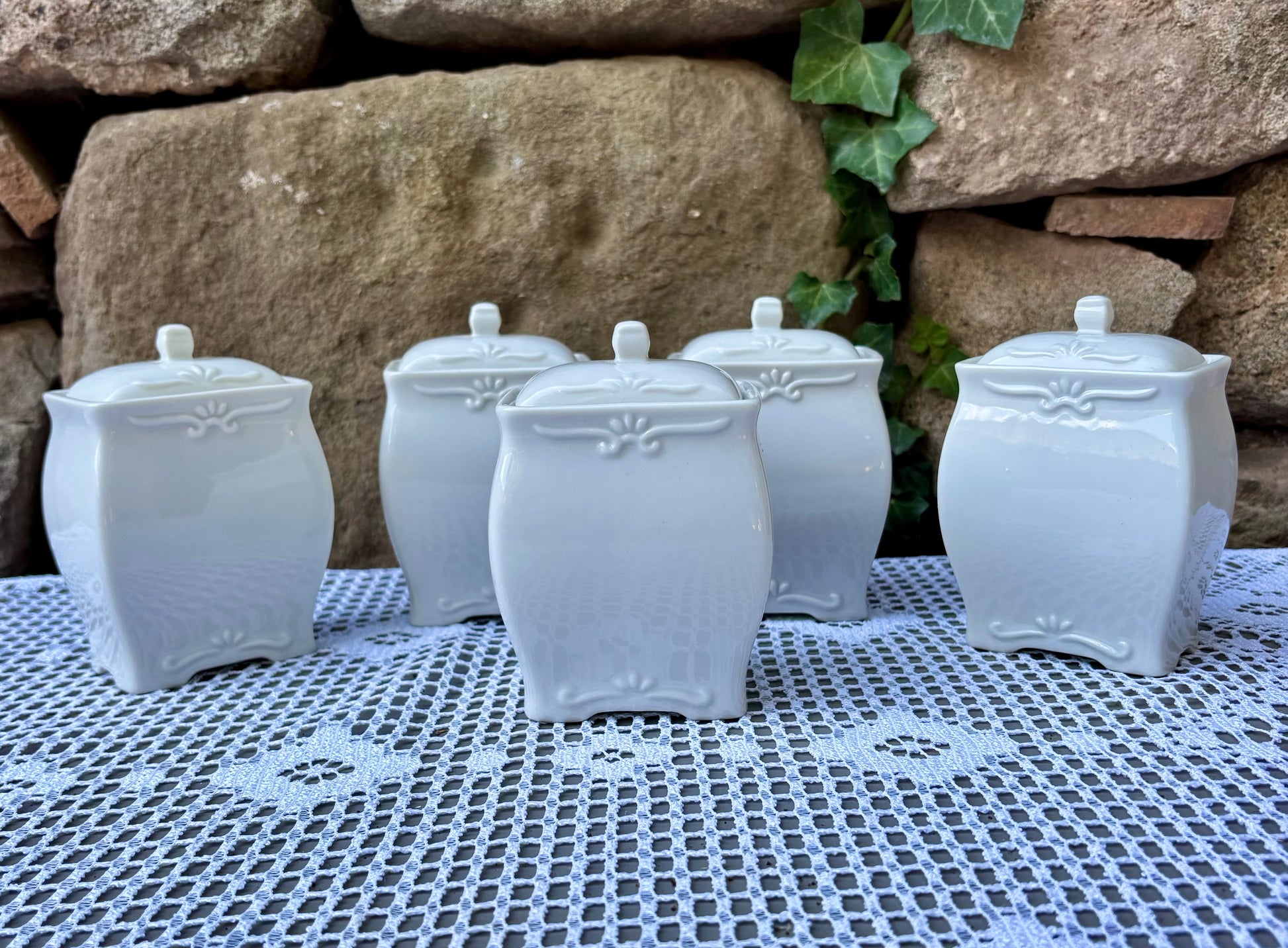 pots a condiments allemands 1930 - 1950 vue de dos