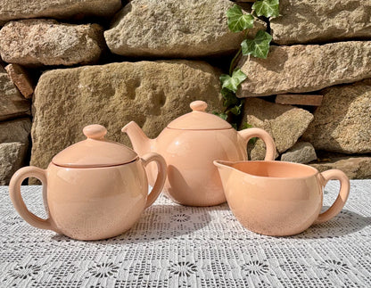 Service à thé Longwy rose pastel