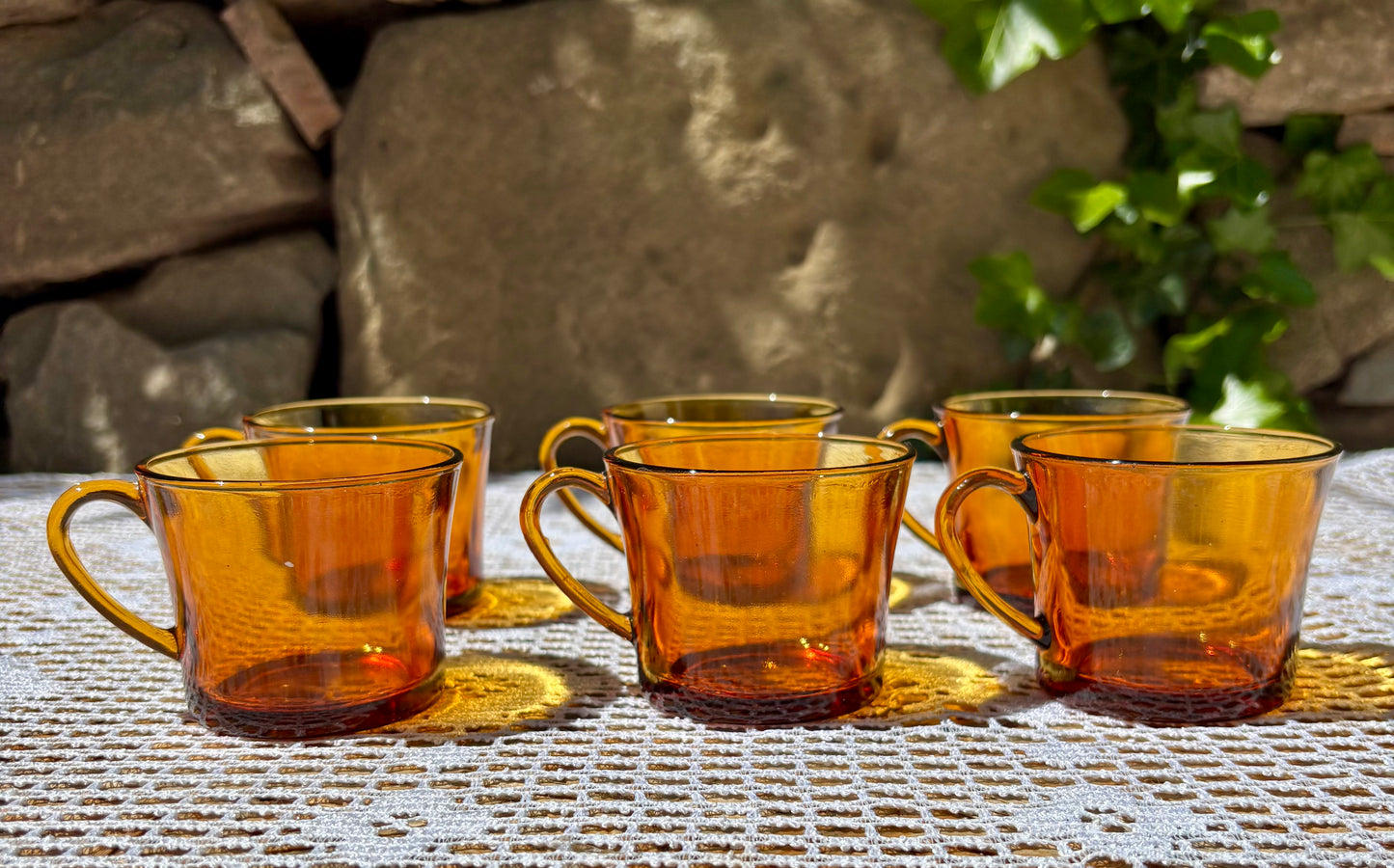 Tasses à café Duralex verre ambré