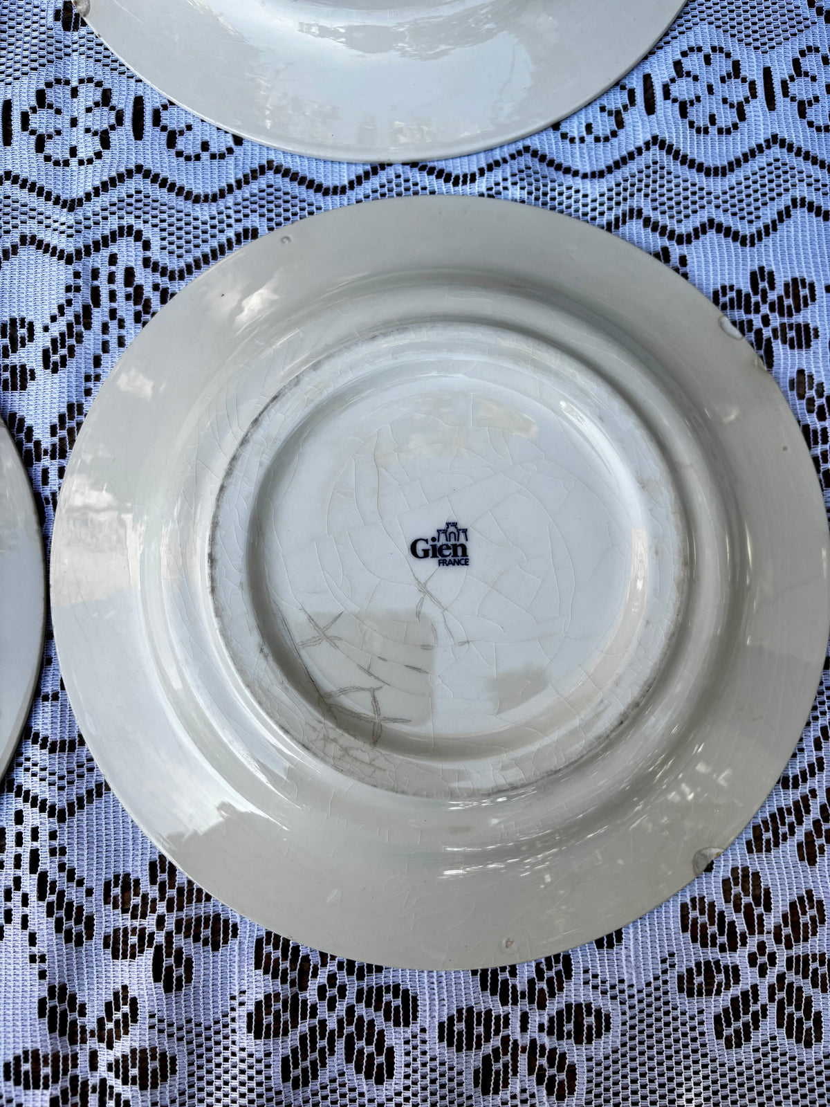 Assiettes Gien publicitaires sponsors JO 92 Barcelona x4
