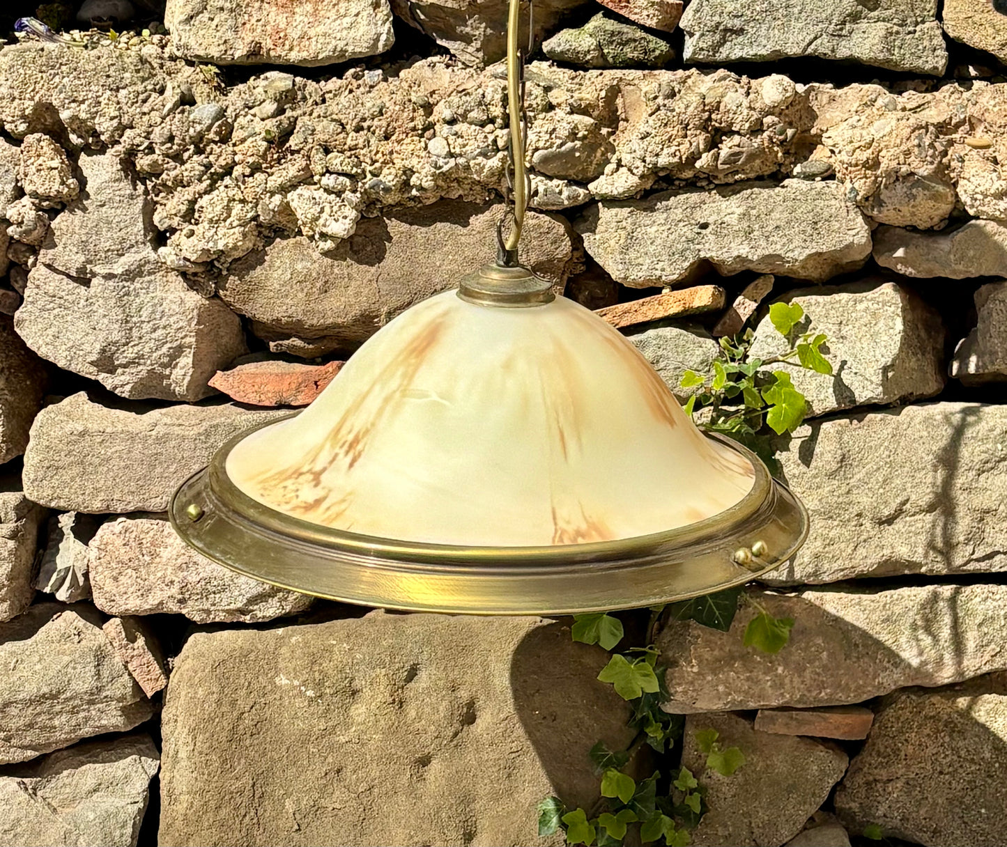 Suspension billard verre marmoréen années 60