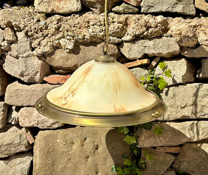 Suspension billard verre marmoréen années 60