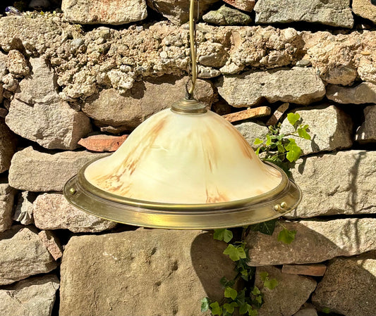 Suspension billard verre marmoréen années 60