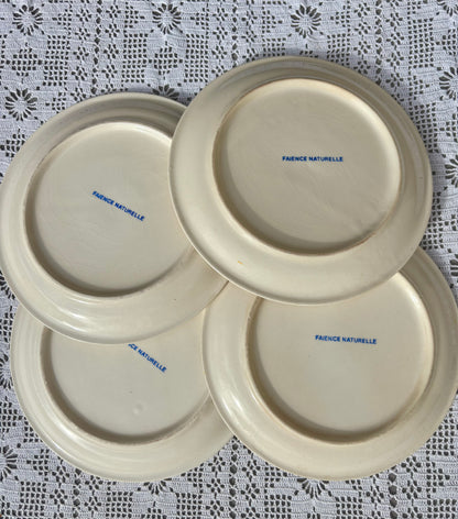Assiettes décor jaune faïence naturelle