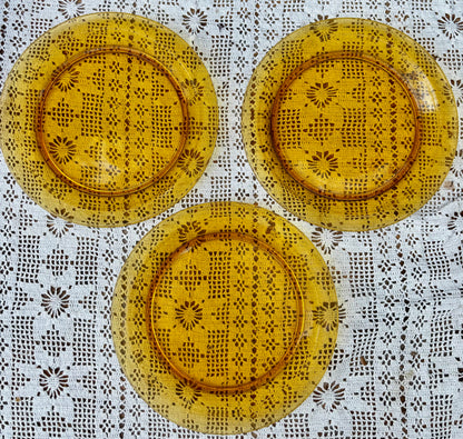 Assiettes Vereco verre ambré