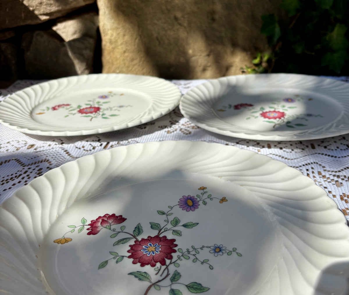 Assiettes Luneville Fleurs des Indes