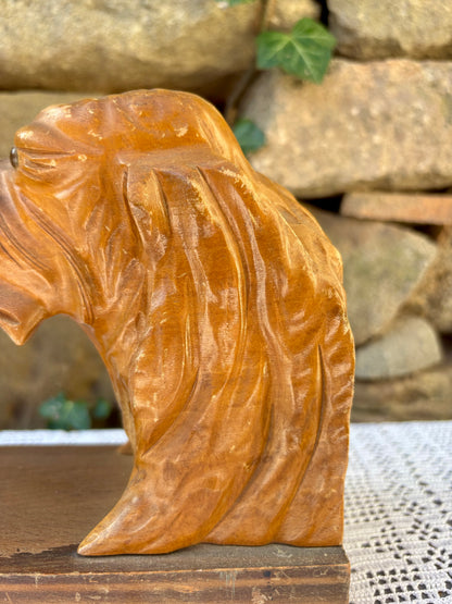 Serre-livres en bois sculpté