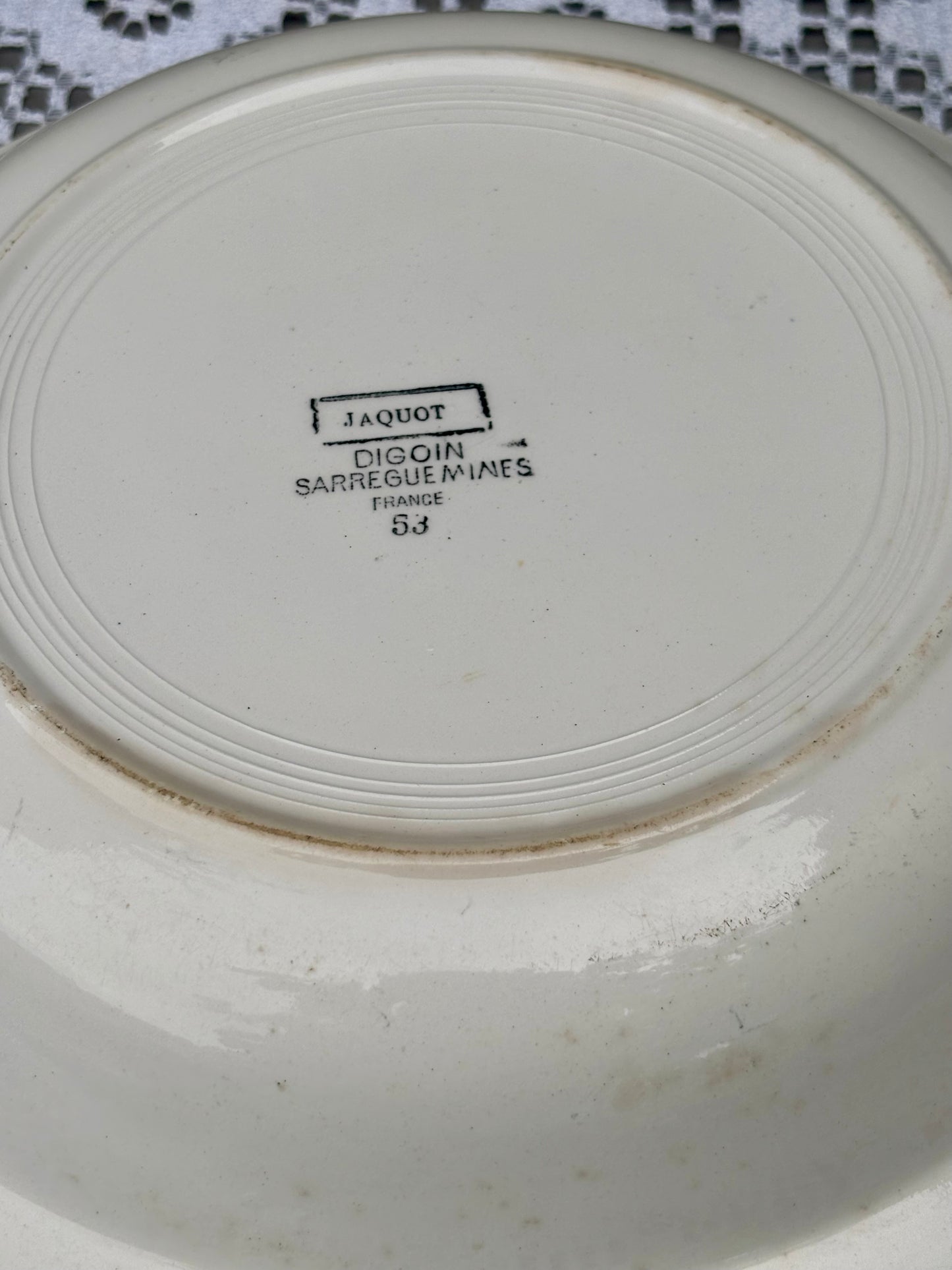 Plat Digoin Sarreguemines modèle Jacquot