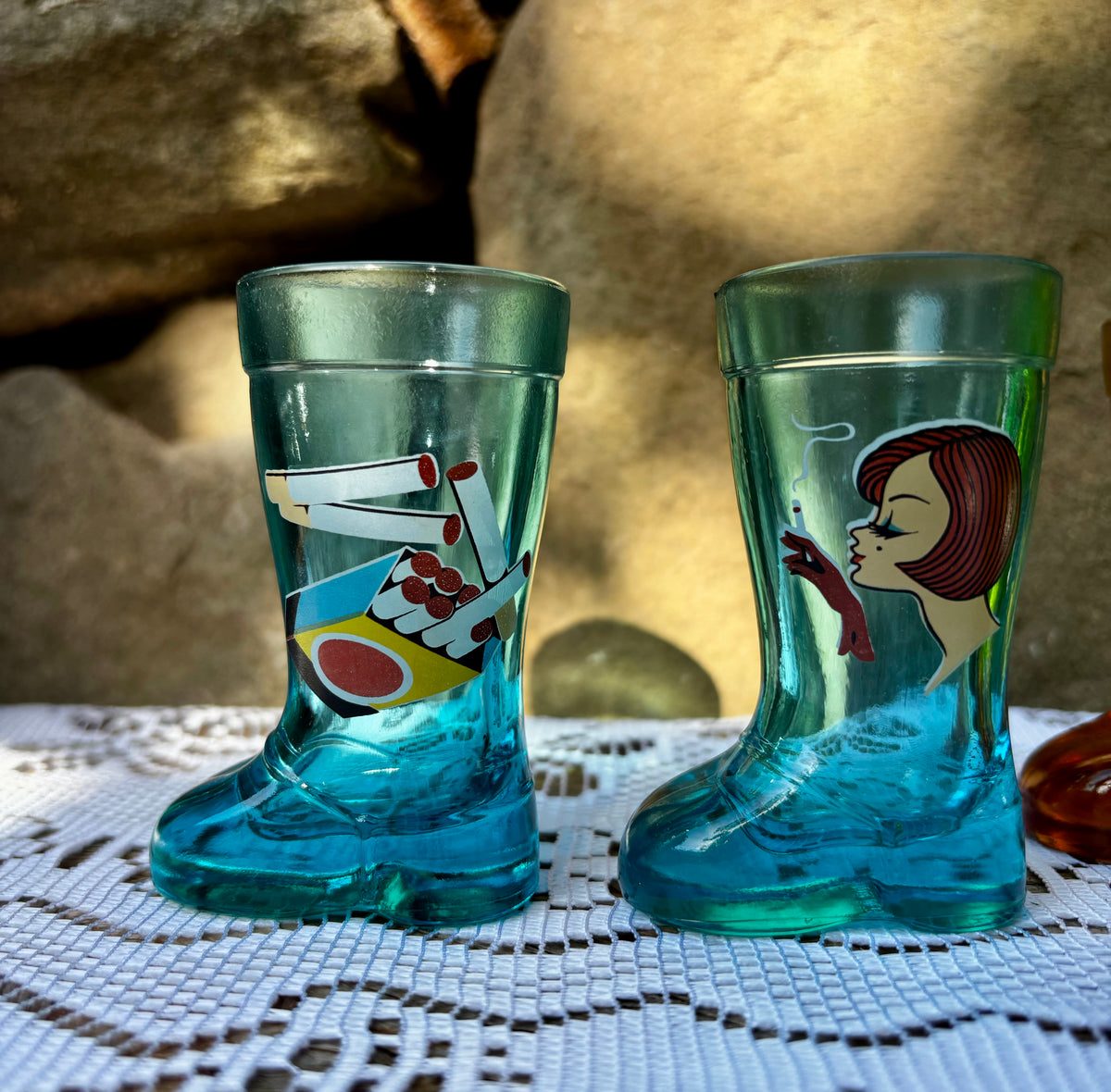 Verres à liqueur bottes