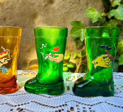Verres à liqueur bottes