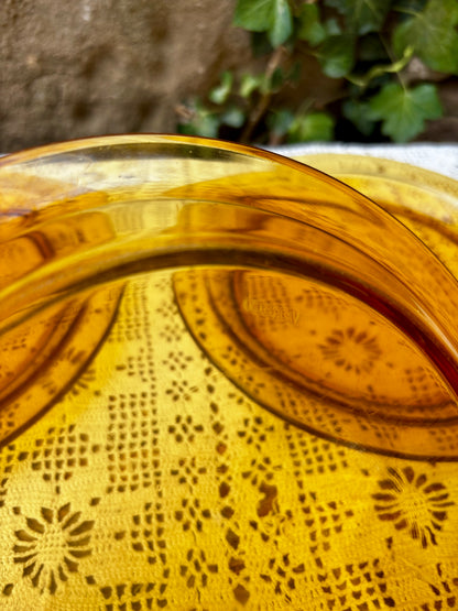 Assiettes Vereco verre ambré