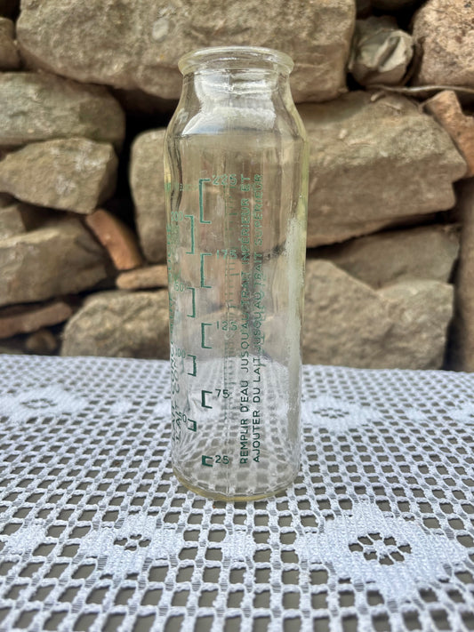 Biberon Pyrex verre vintage 1950 collection vert