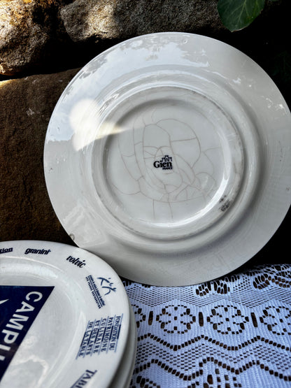 Assiettes Gien publicitaires sponsors JO 92 Barcelona x4