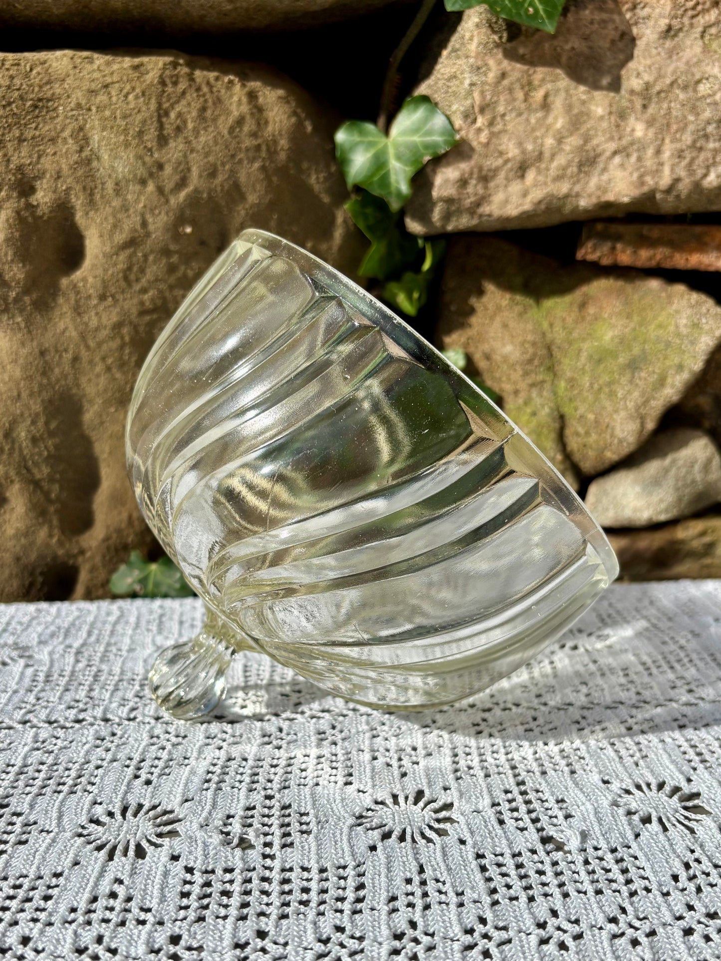 Cloche en verre vintage de service