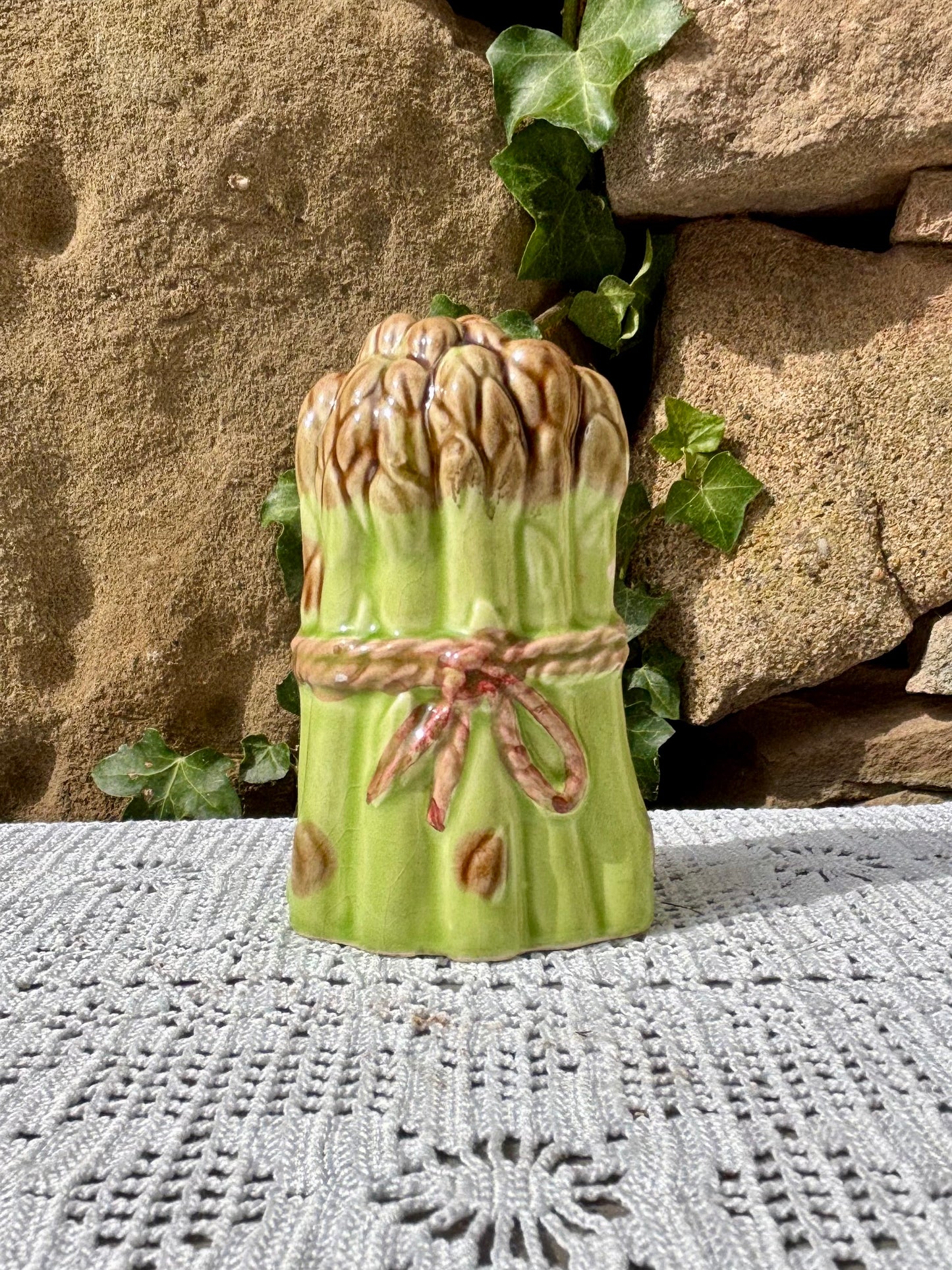 Salière / poivrière barbotine asperges