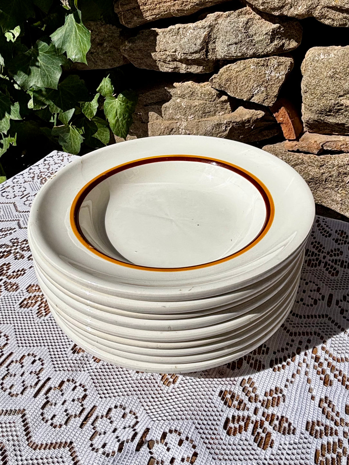Assiettes creuses Digoin Sarreguemines x9