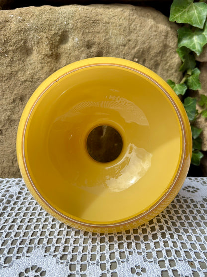 Abat-jour en verre jaune