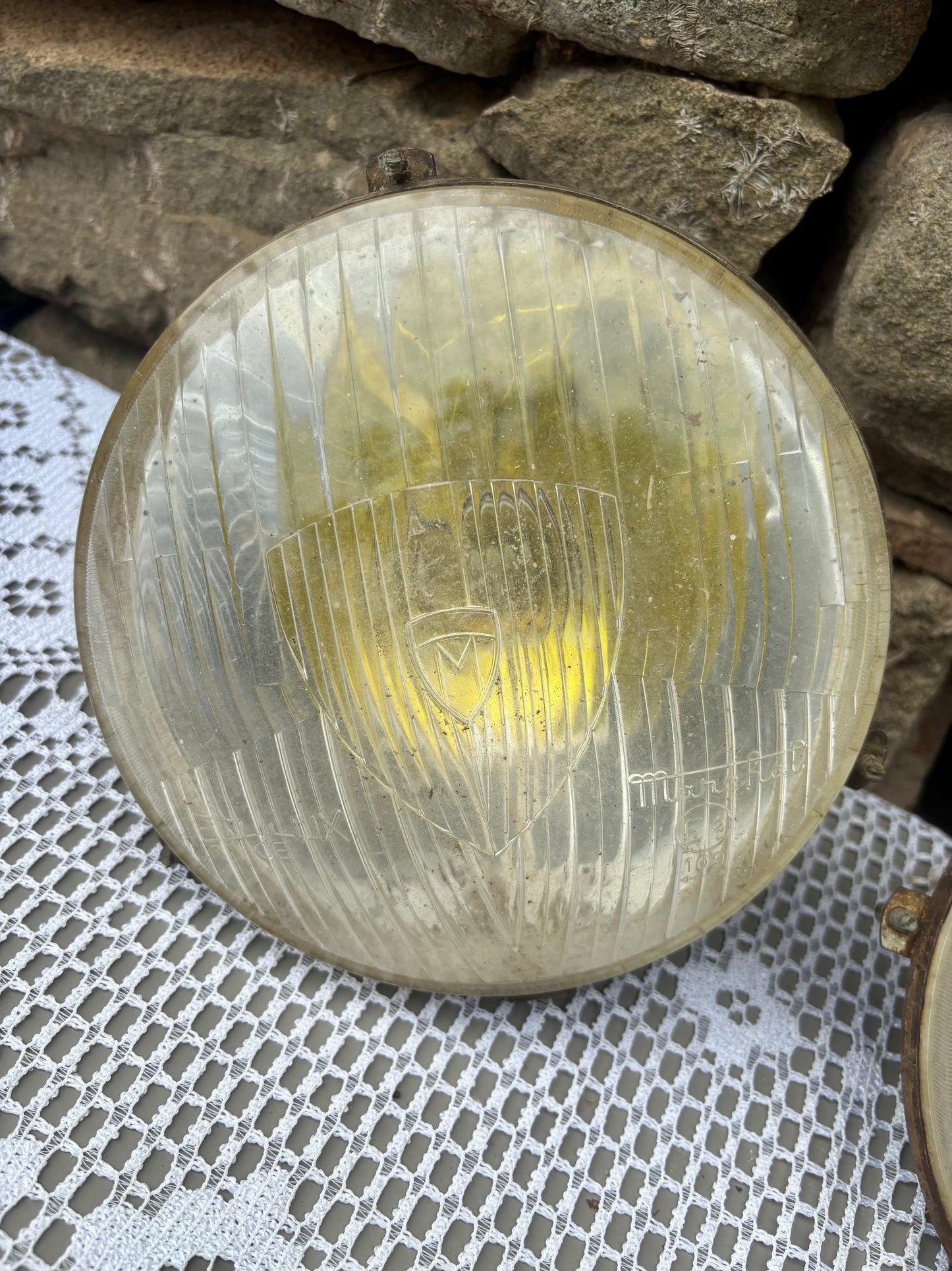 Phares blocs optiques auto Marchal Equilux 1950 Jaune