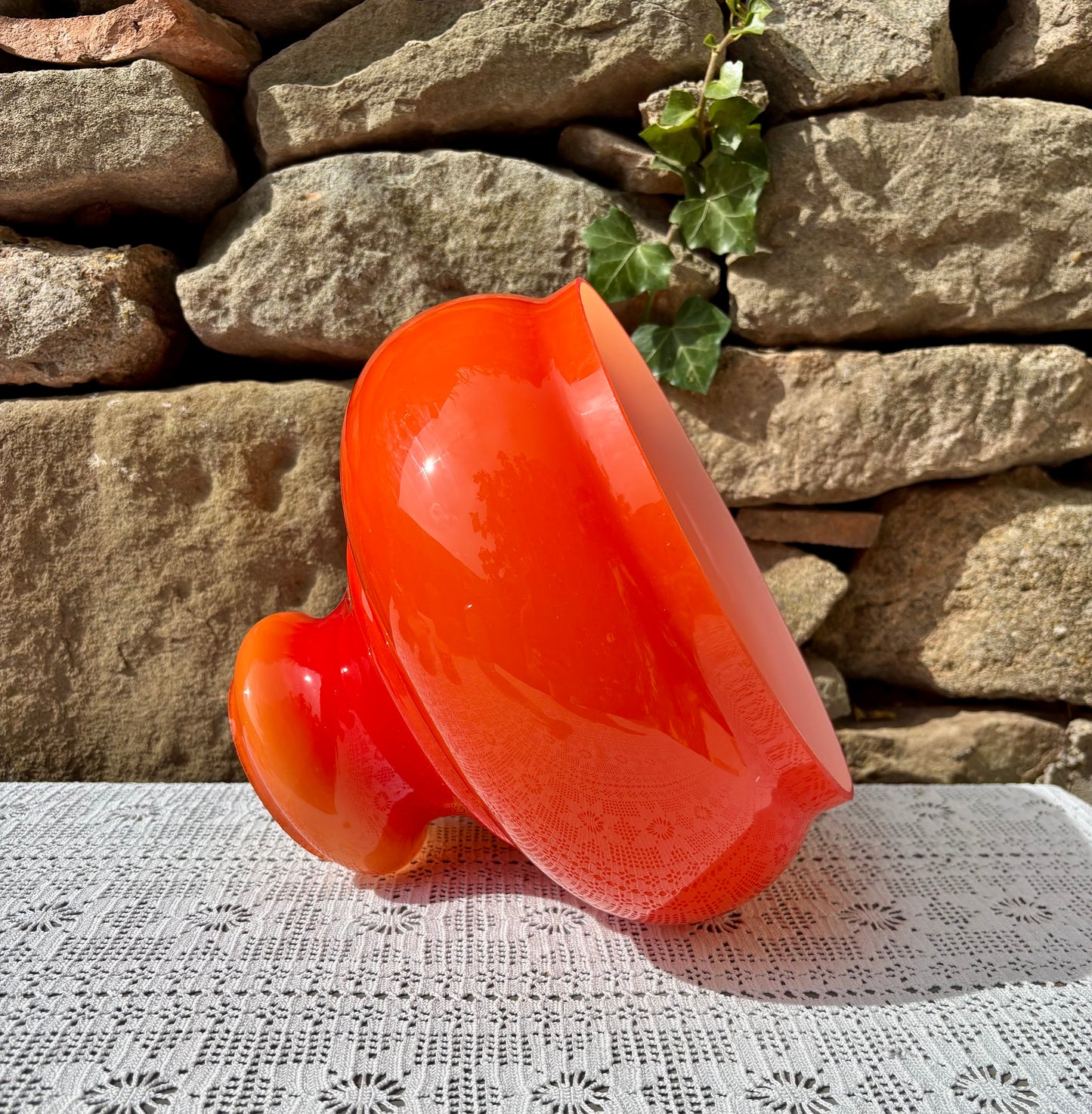 Abat jour opaline orange