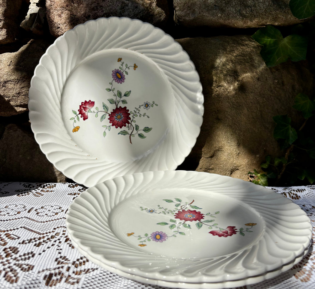 Assiettes Luneville Fleurs des Indes