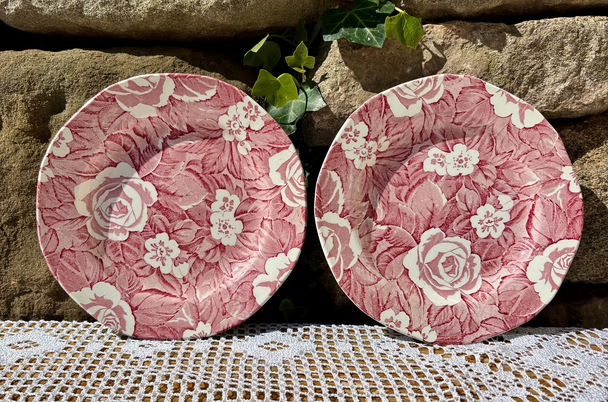 Assiettes anglaises roses