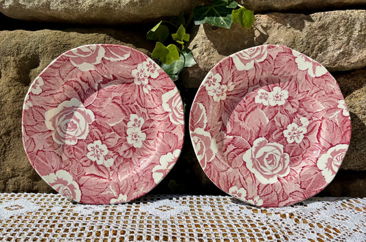 Assiettes anglaises roses