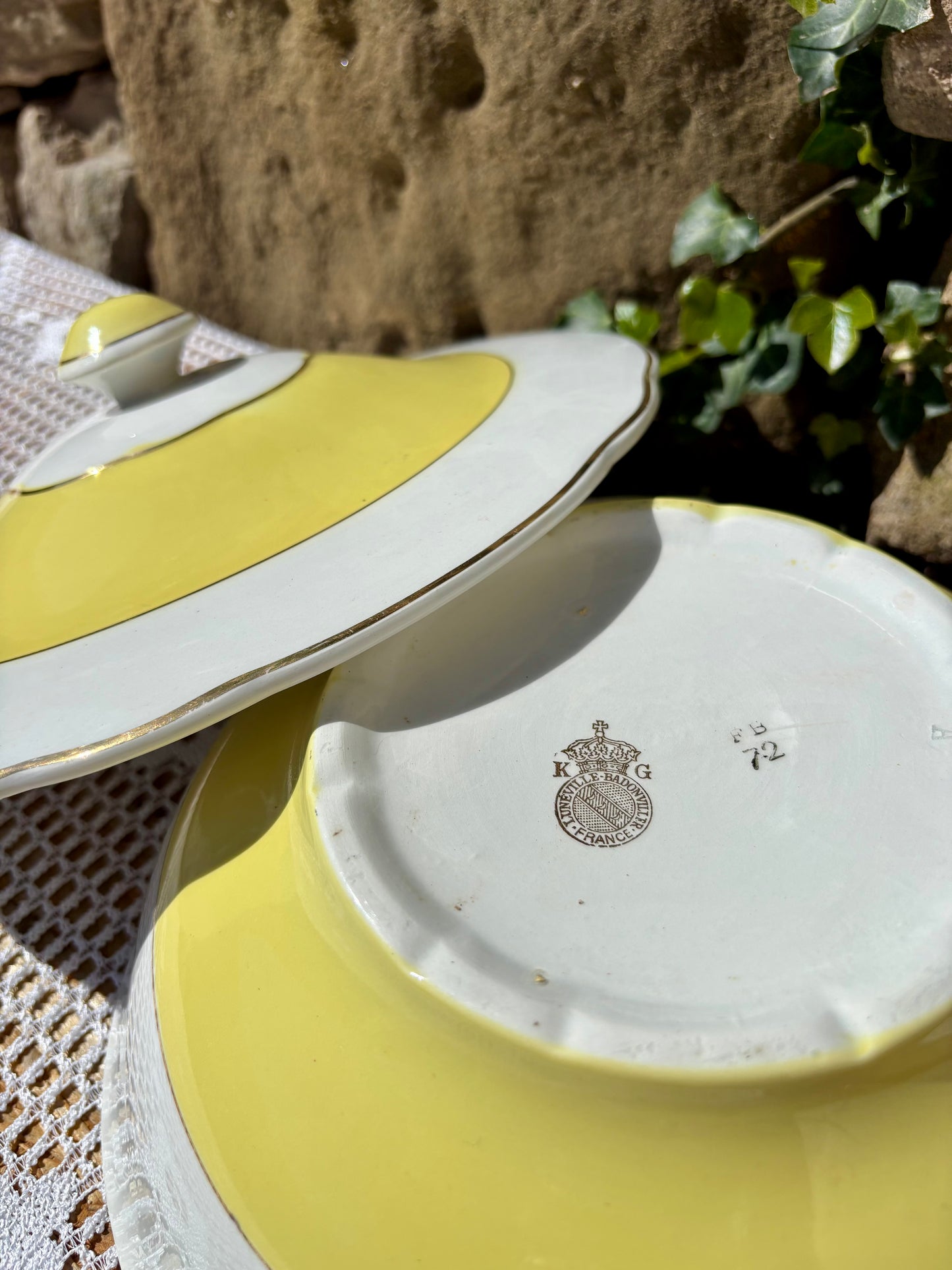 Soupière jaune K&G / Badonviller