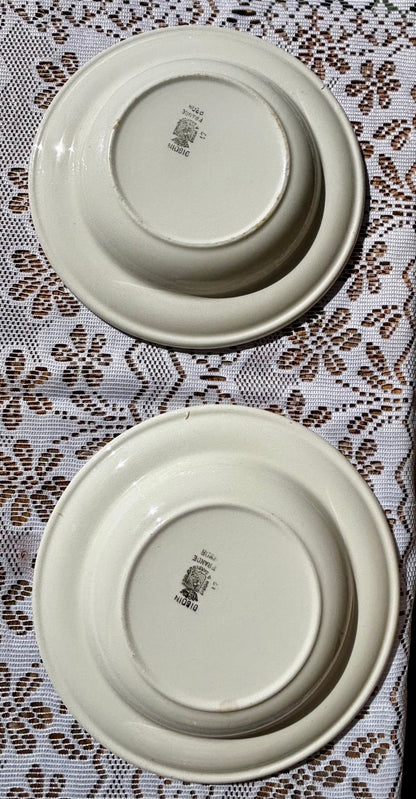 Assiettes creuses Digoin Sarreguemines x9