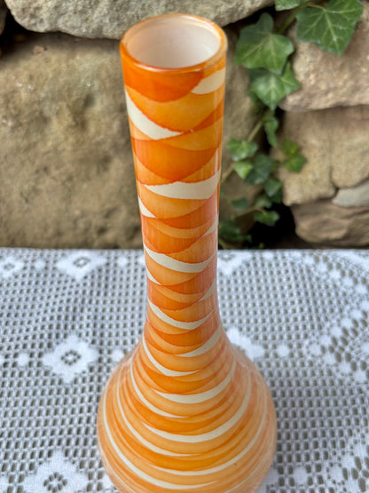 Grand vase en verre orange style 70s