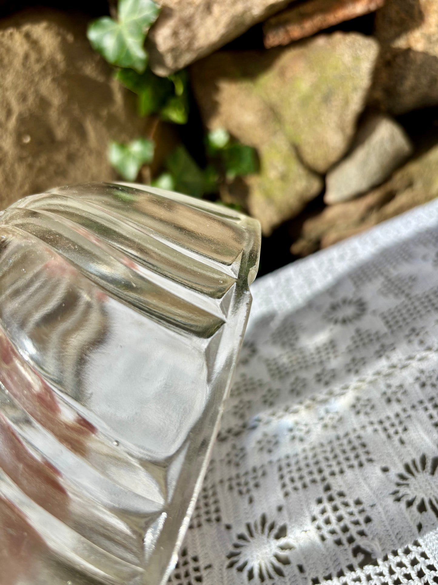 Cloche en verre vintage de service
