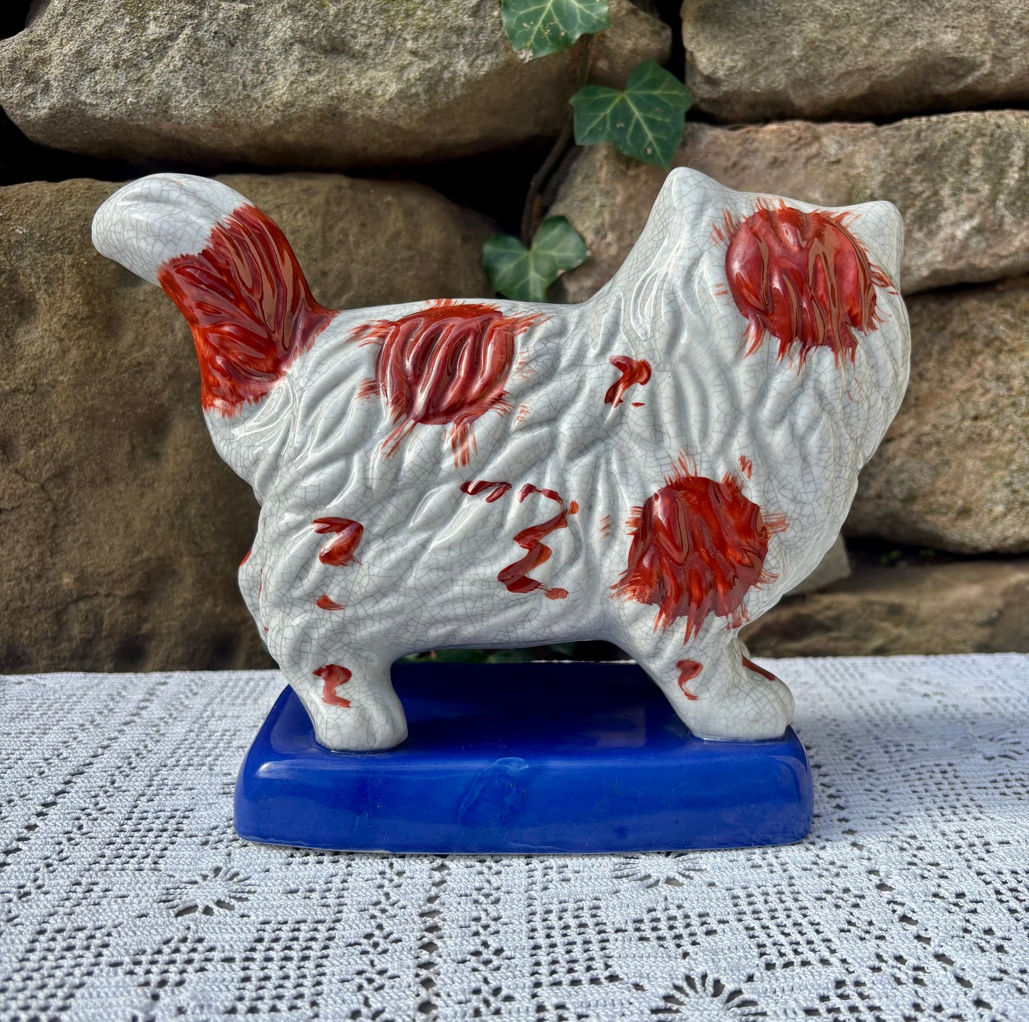 Statuette chat Staffordshire porcelaine