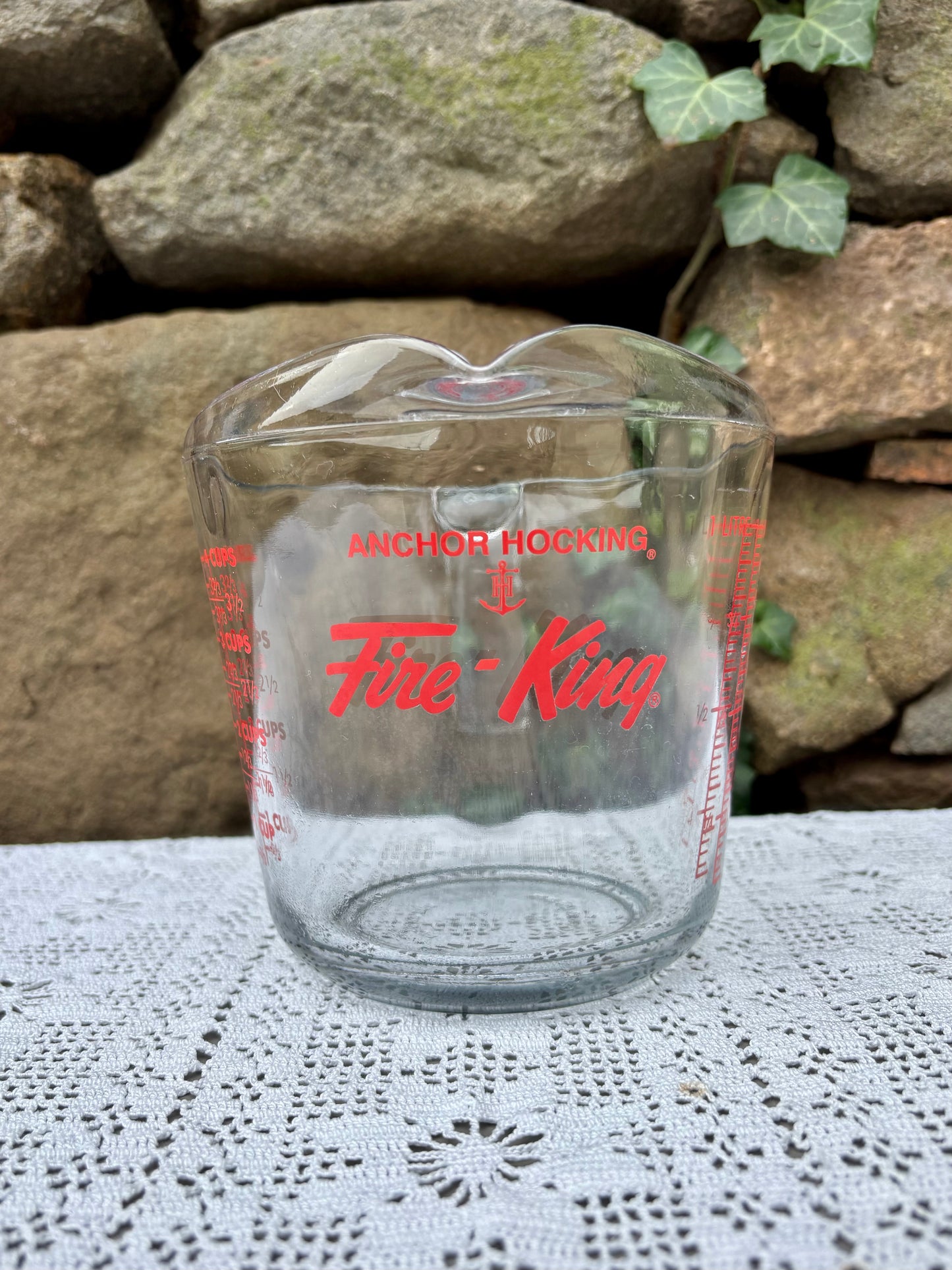 Tasse à mesurer vintage USA « Fire-King » Anchor Hocking